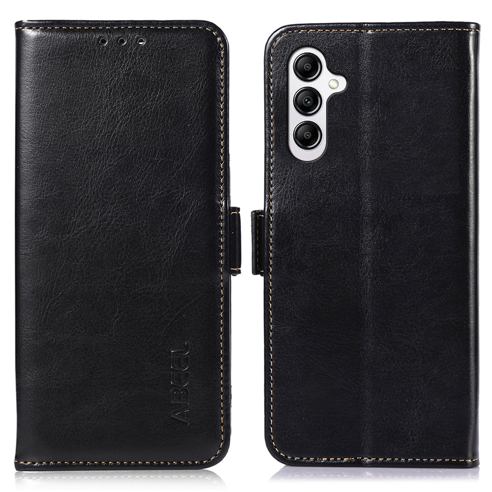 ABEEL Pro Samsung Galaxy A14 4G / 5G Stojan na telefon Pouzdro z PU kožené peněženky Crazy Horse Texture Cover ABEEL Pro Samsung Galaxy A14 4G / 5G Stojan na telefon Pouzdro z PU kožené peněženky Crazy Horse Texture Cover